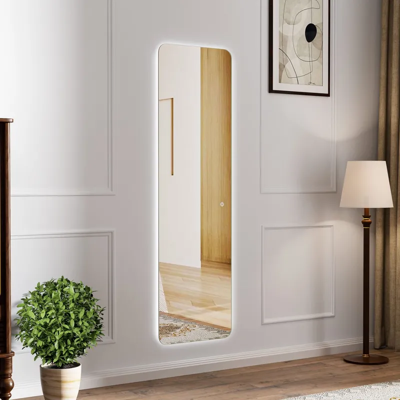 Stor spegel 170x50 cm \| Justerbar LED-belysning med dimmer \| Katarina