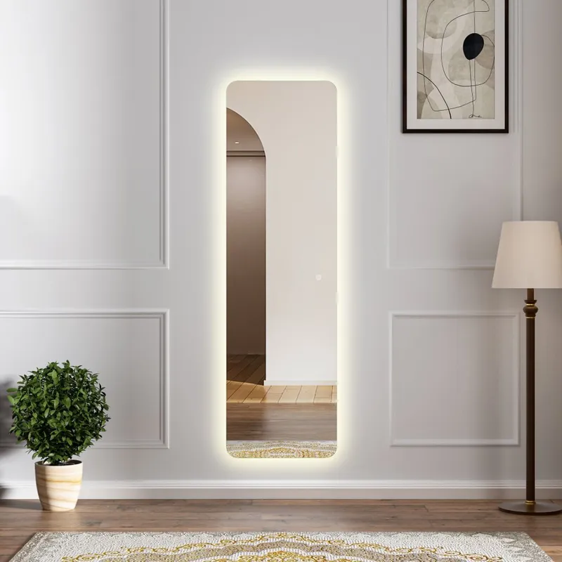 Stor spegel 170x50 cm | Justerbar LED-belysning med dimmer | Katarina — Lyfco