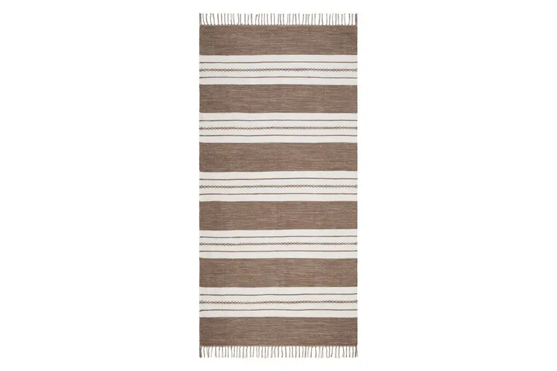 Sund Bomullsmatta 75x220 cm Oval - Mörkbeige — KM Home