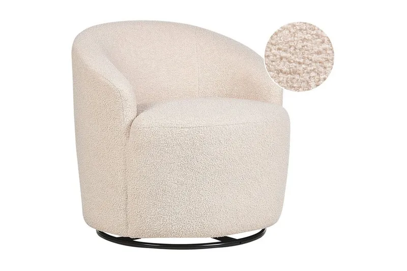 Svängbar fåtölj Davik - Beige, svart — Beige, svart