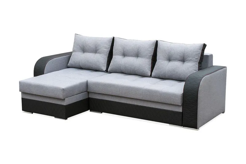 Sydney Divanbäddsoffa 238x140x88 cm LED-belysning - Grå — Grå