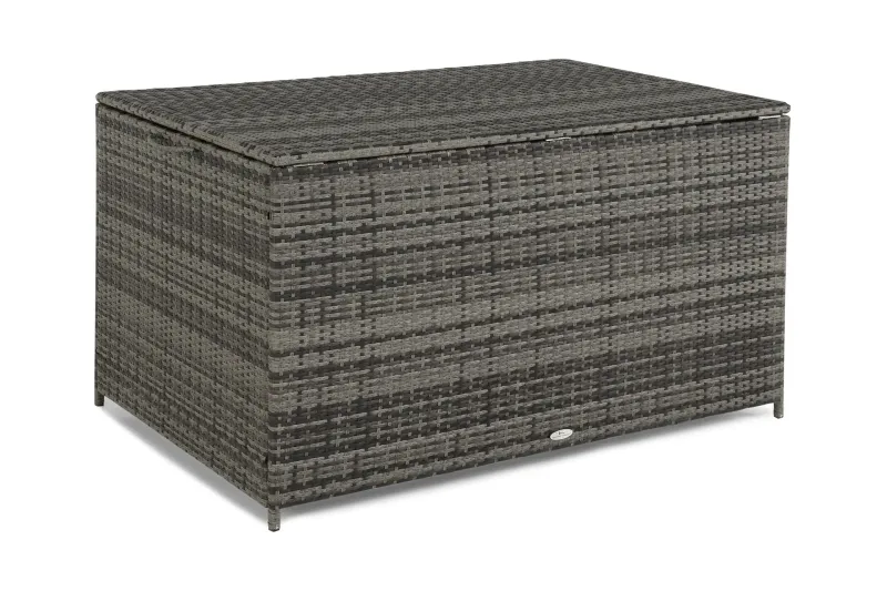 Sydney vattentät dynbox Large utomhus - Dynlåda i konstrotting (B140xD80xH90 cm) - Grå — Comfort Garden