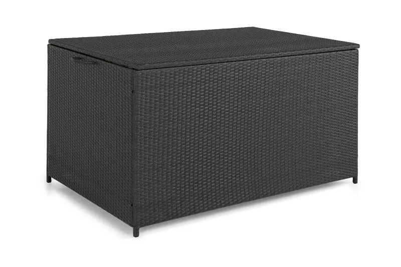 Sydney vattentät dynbox Large utomhus - Dynlåda i konstrotting (B140xD80xH90 cm) - Svart — Comfort Garden