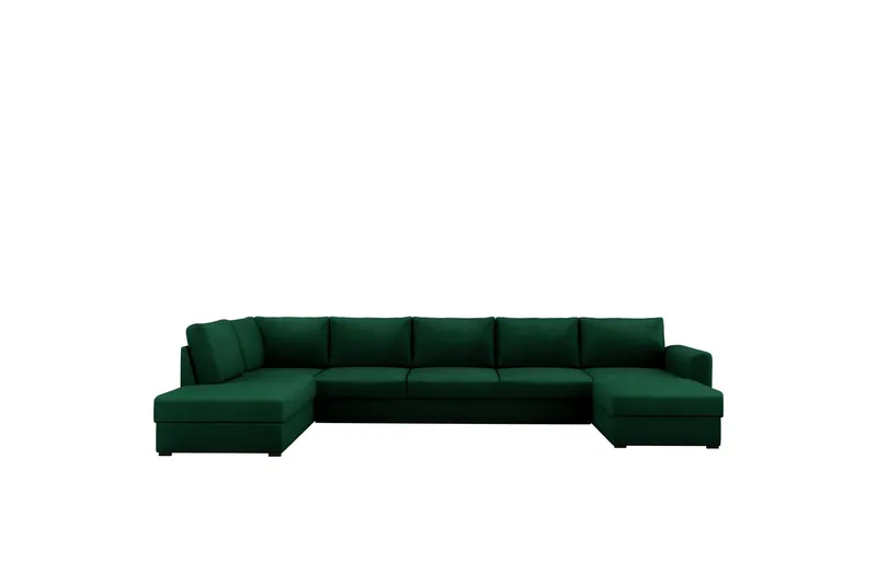 Taberk Bäddsoffa med Divan och Schäslong 5-sits - Grön (Art.nr 3116250) — Grön