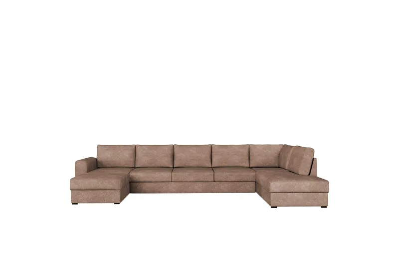 Taberk Bäddsoffa med Divan och Schäslong 5-sits i Bouclé - Rosa (Art.nr 3079765) — Rosa