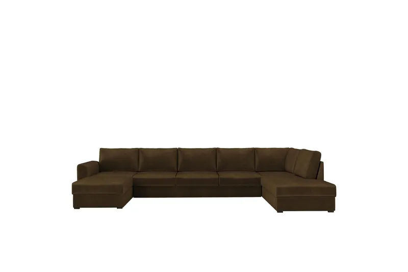 Taberk Soffa med Divan och Schäslong 5-sits - Brun (Art.nr 3068971) — Brun