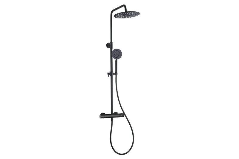 Takduschset med blandare \| Brusa - Svart — Svart -