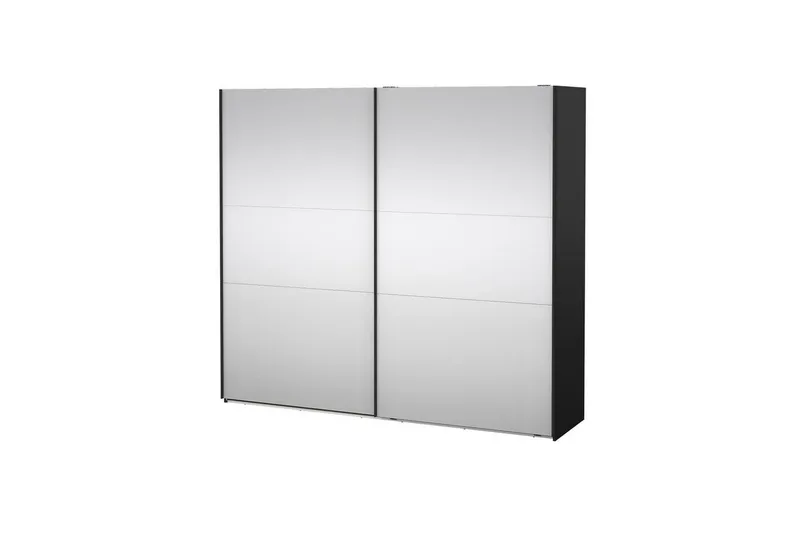 Takeru Garderob med Spegel 244x220 cm - Svart (Art.nr 3115691) — Tvilum