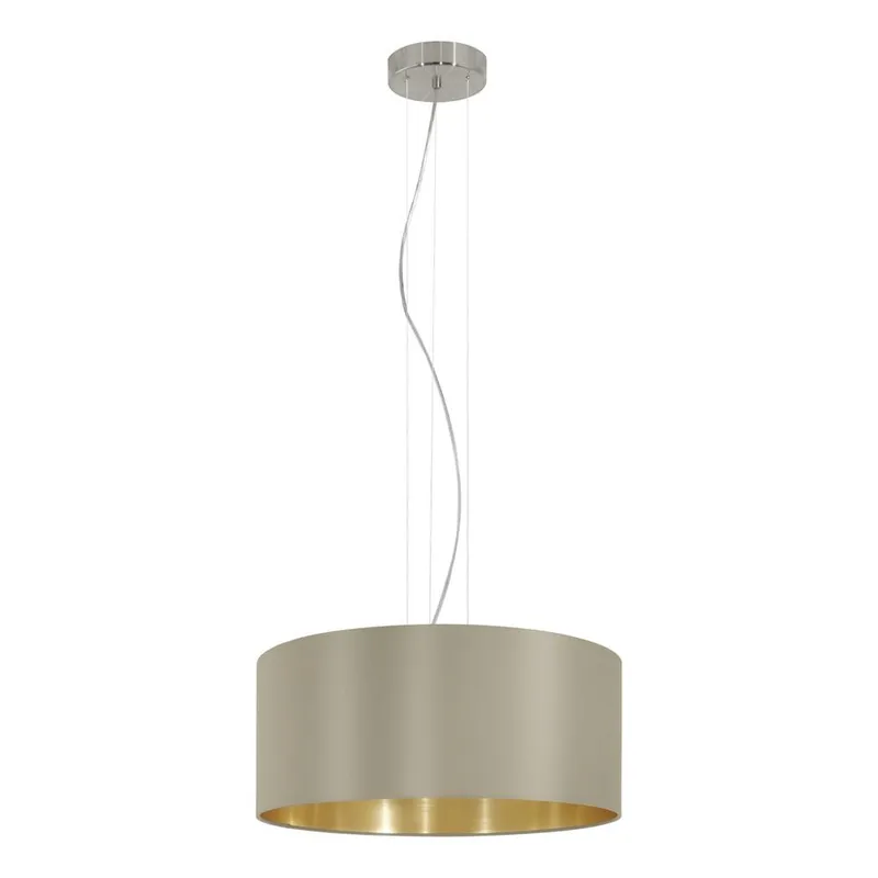 Taklampa Maserlo med 3 lampor - Matt nickel/taupe — Matt nickel/taupe