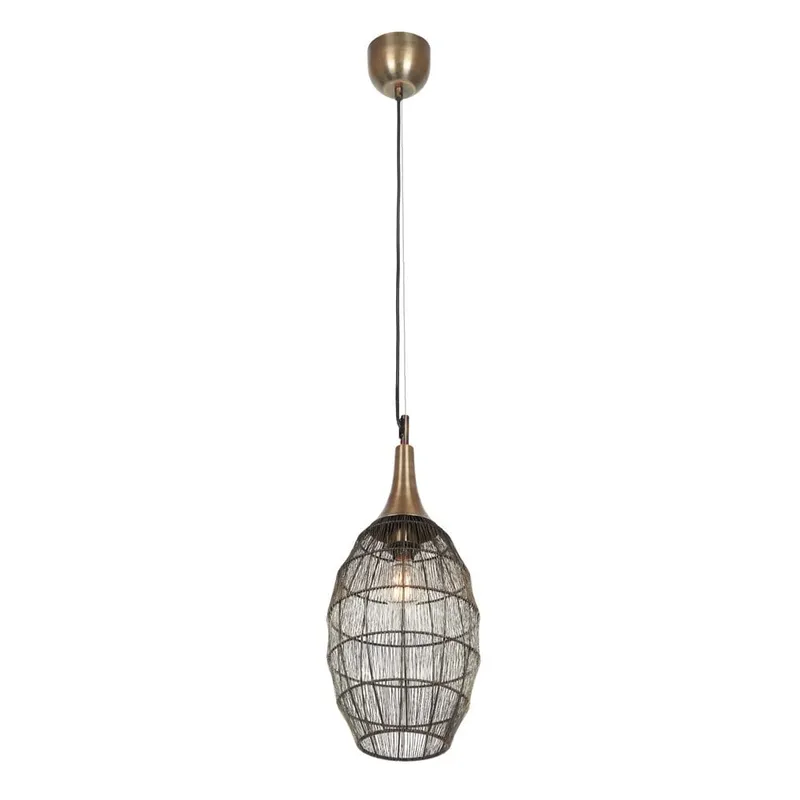 Taklampa Soraya - 26x48 cm, Mattsvart/antik mässing — Trio Lighting