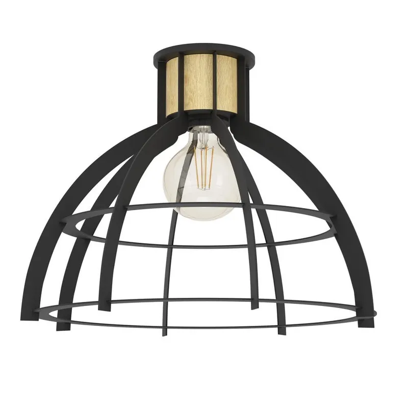 Taklampa Stillington - Svart/Fanér (Art.nr 3112658) — Svart/Fanér