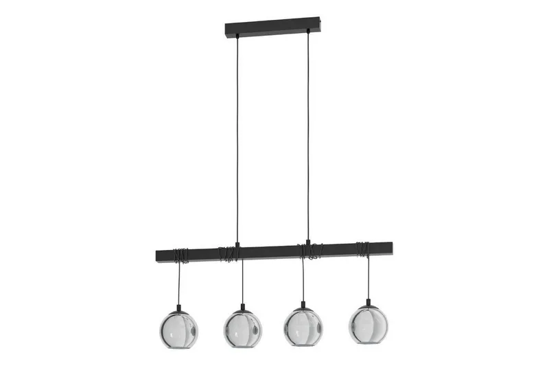 Takpendel Eglo Argallo Svart/Transparent med 4 Lampor — Eglo