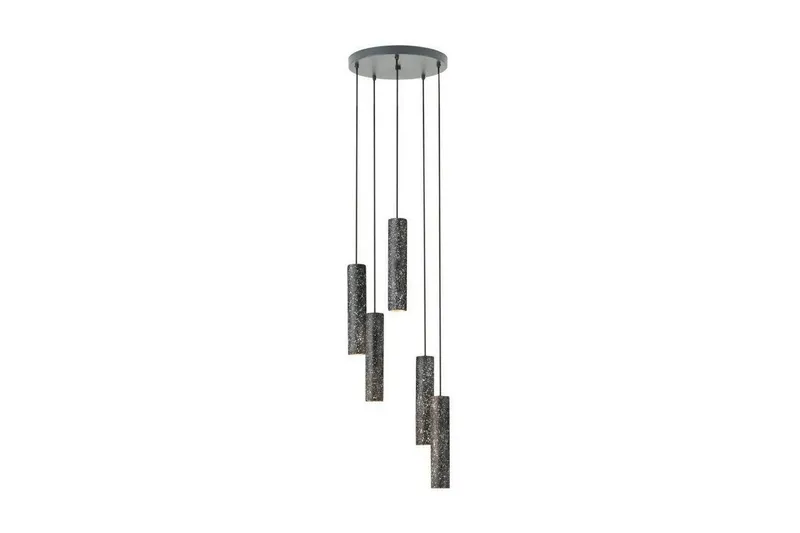 Takpendel Eglo Mentalona Antracit Terrazzo Rondell med 5 Lampor
