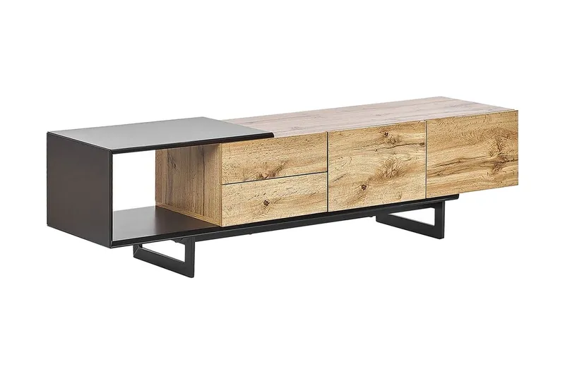 TALAMONE TV-bänk 160x39 cm Ljust Trä/Svart