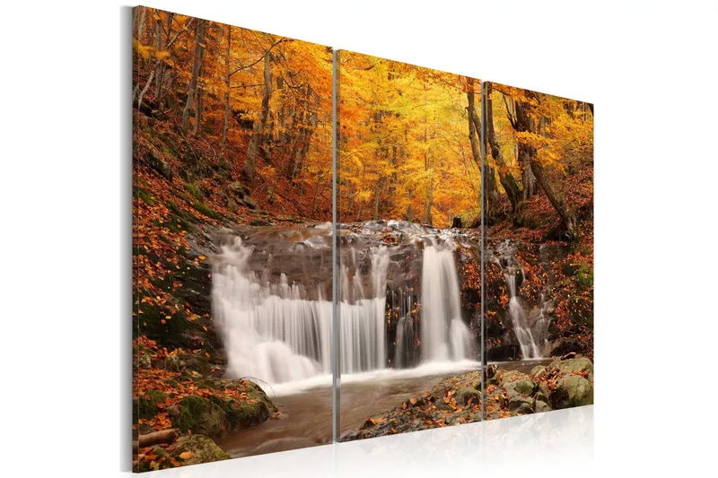Tavla A Waterfall In The Middle Of Fall Trees 60x40 - Artgeist sp. z o. o. — Artgeist sp. z o. o.