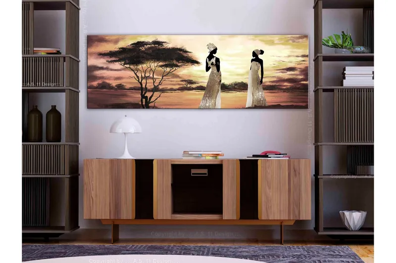 Tavla African Goddesses (1 Part) Narrow 120x40 - Artgeist sp. z o. o. — Artgeist sp. z o. o.