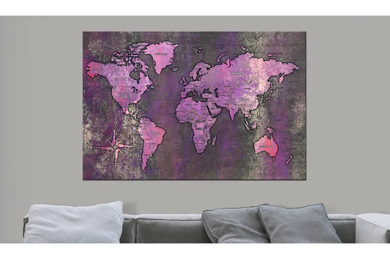 Tavla Amethyst Map 90x60 - Artgeist sp. z o. o. — Artgeist sp. z o. o.