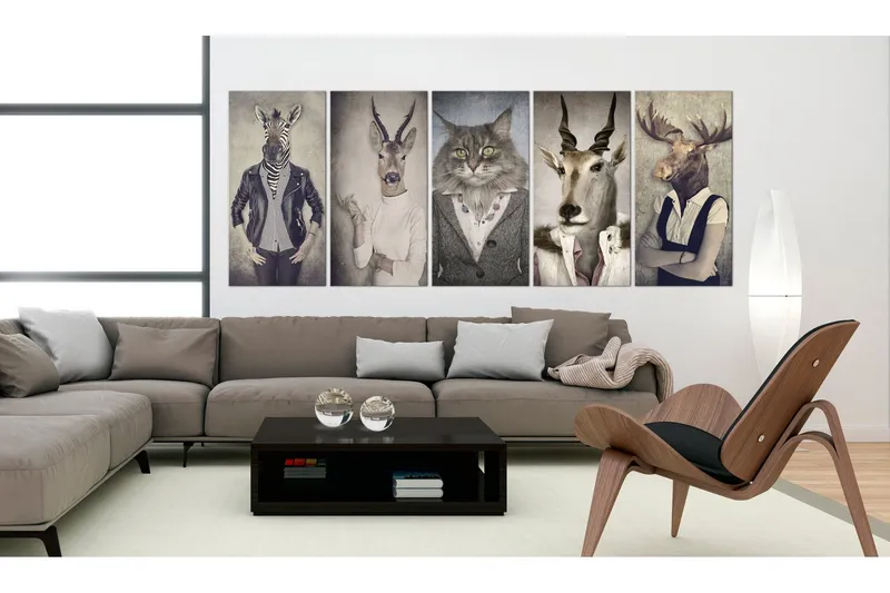 Tavla Animal Masks 200x80 - Artgeist sp. z o. o. — Artgeist sp. z o. o.