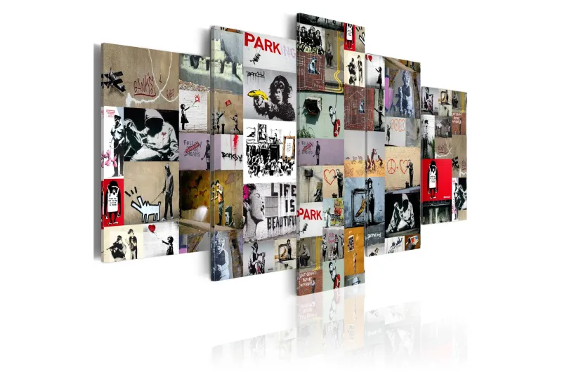 Tavla Art Of Collage Banksy Iv 200x100 - Artgeist sp. z o. o. — Artgeist sp. z o. o.