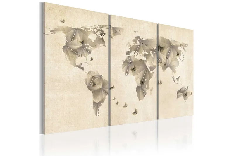 Tavla Atlas Of Fjärilar Triptych 60x40 - Artgeist sp. z o. o. — Artgeist sp. z o. o.