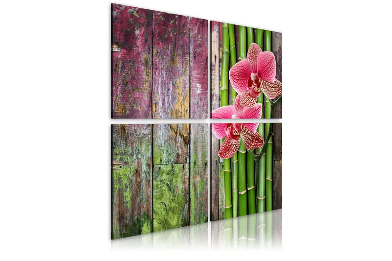 Tavla Bambu Och Orkidé 40x40 - Artgeist sp. z o. o. — Artgeist sp. z o. o.