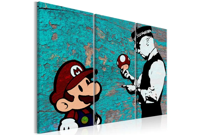Tavla Banksy Cracked Paint 90x60 - Artgeist sp. z o. o. — Artgeist sp. z o. o.
