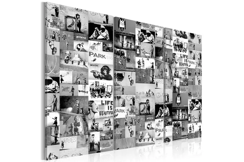 Tavla Banksy Graffiti Collage Iii 120x80 - Artgeist sp. z o. o. — Artgeist sp. z o. o.