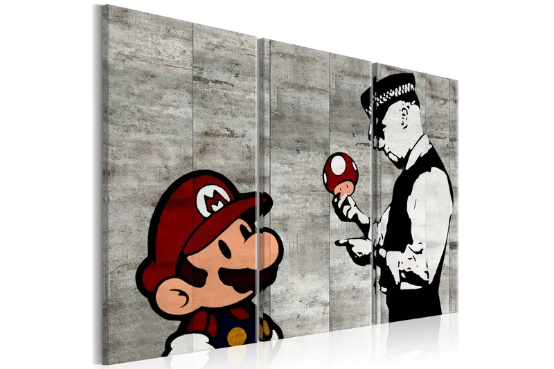 Tavla Banksy Mario Bros 90x60 - Artgeist sp. z o. o. — Artgeist sp. z o. o.