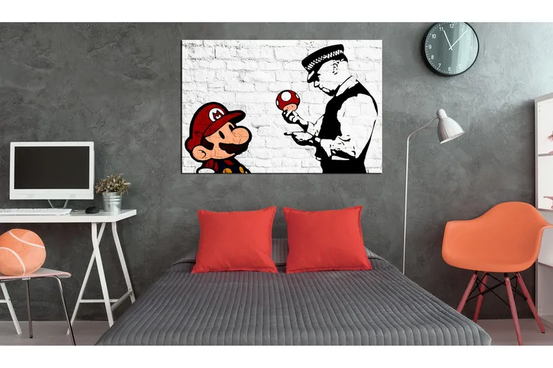 Tavla Banksy on Brick 120x80 - Artgeist sp. z o. o. — Artgeist sp. z o. o.