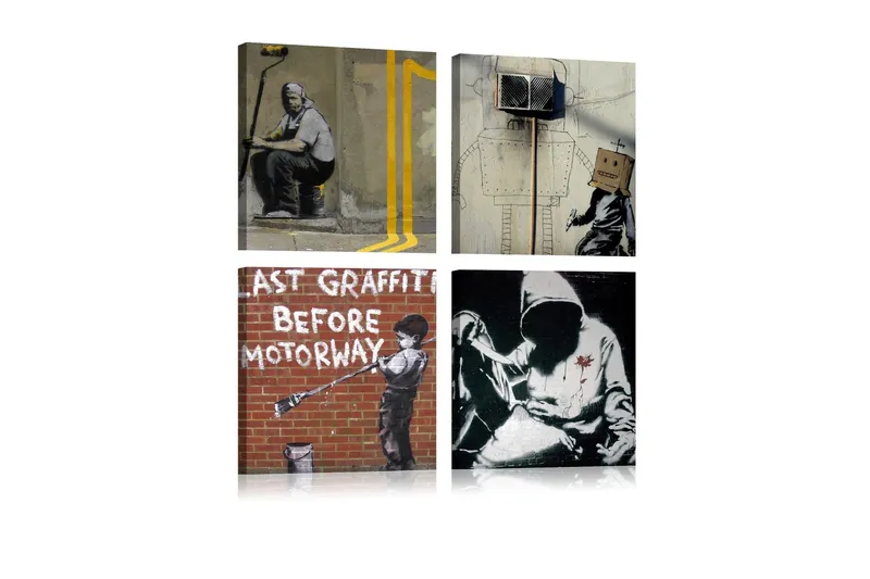 Tavla Banksy Street Art 60x60 - Artgeist sp. z o. o. — Artgeist sp. z o. o.