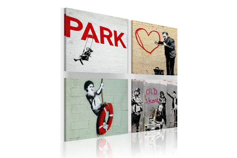 Tavla Banksy Urban Inspiration 80x80 - Artgeist sp. z o. o. — Artgeist sp. z o. o.