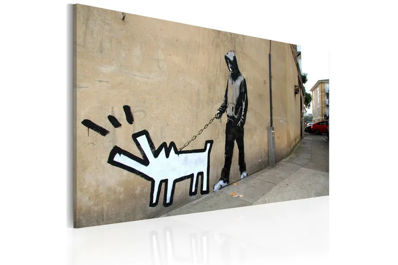 Tavla Barking Dog Banksy 60x40 - Artgeist sp. z o. o. — Artgeist sp. z o. o.