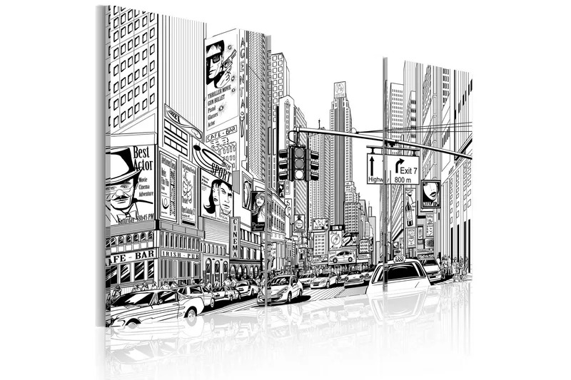 Tavla Black & white comic style 90x60 - Artgeist sp. z o. o. — Artgeist sp. z o. o.