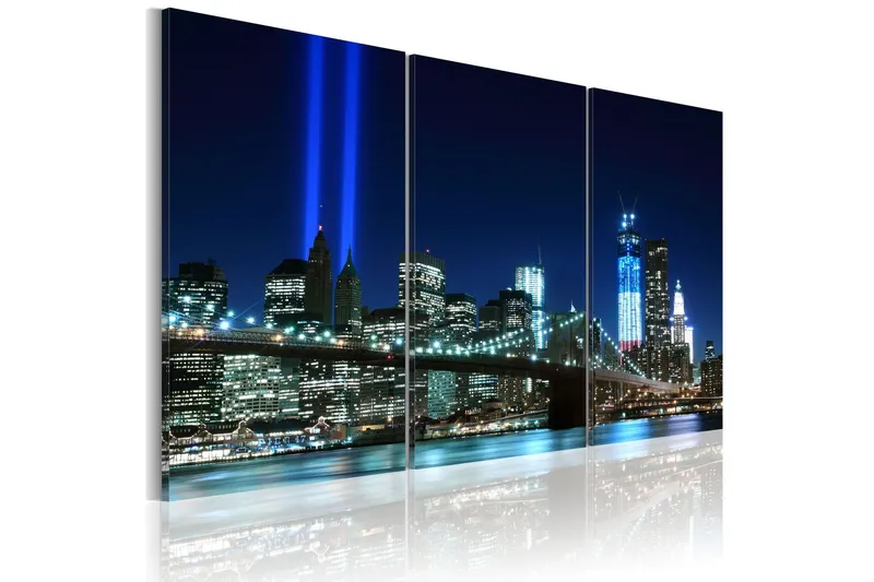 Tavla Blue Lights In New York 60x40 - Artgeist sp. z o. o. — Artgeist sp. z o. o.