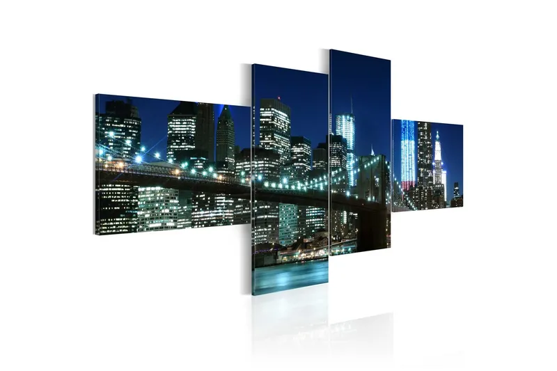 Tavla Brooklyn Bridge Illuminated At Night 200x90 - Artgeist sp. z o. o. — Artgeist sp. z o. o.