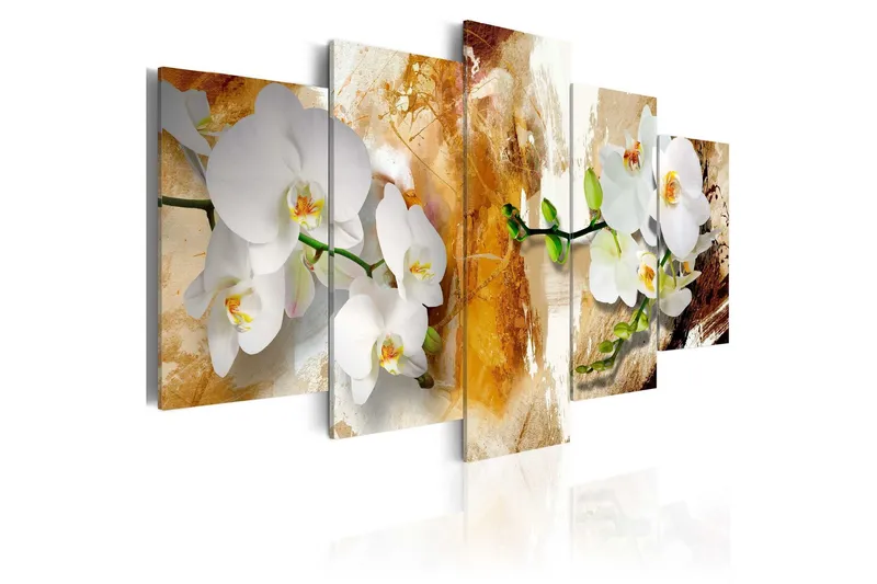 Tavla Brown Paint And Orchid 100x50 - Artgeist sp. z o. o. — Artgeist sp. z o. o.