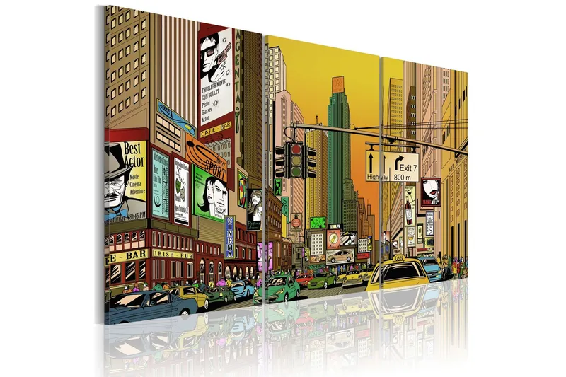 Tavla Cartoon Nyc 120x80 - Artgeist sp. z o. o. — Artgeist sp. z o. o.