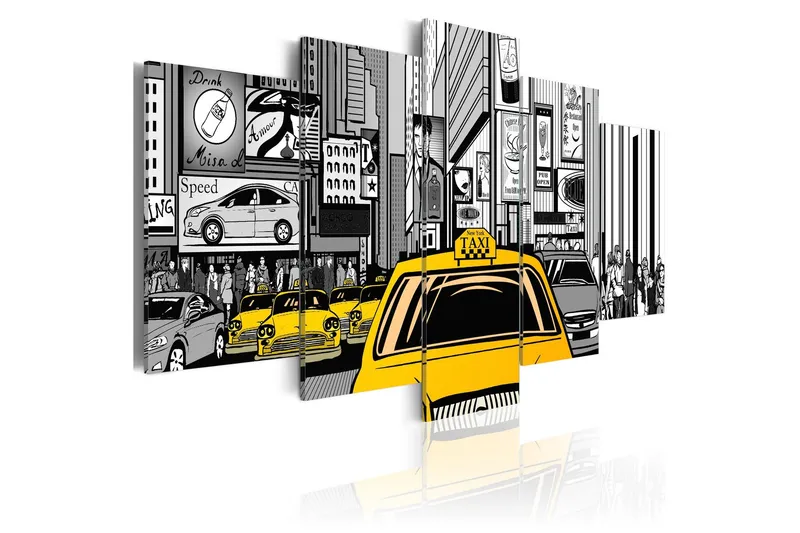Tavla Cartoon Taxi 200x100 - Artgeist sp. z o. o. — Artgeist sp. z o. o.