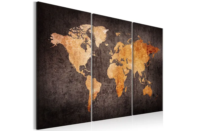 Tavla Chestnut World Map 120x80 - Artgeist sp. z o. o. — Artgeist sp. z o. o.