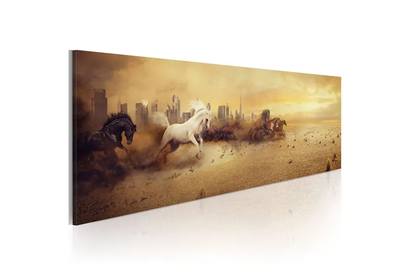 Tavla City Of Stallions 120x40 - Artgeist sp. z o. o. — Artgeist sp. z o. o.