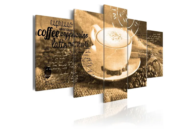 Tavla Coffe Espresso Cappuccino Latte 100x50 - Artgeist sp. z o. o. — Artgeist sp. z o. o.