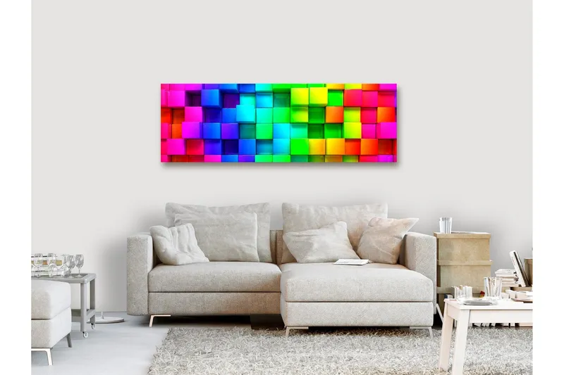 Tavla Colourful Cubes (1 Part) Narrow 120x40 - Artgeist sp. z o. o. — Artgeist sp. z o. o.