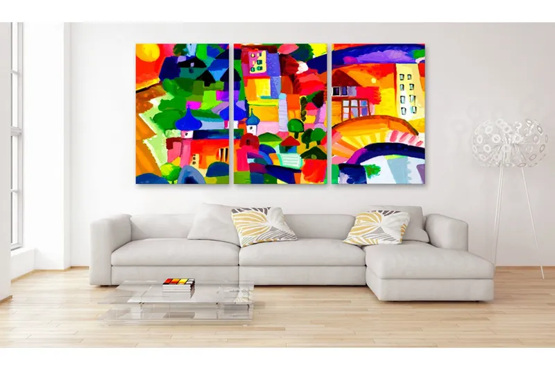Tavla Colourful Town 60x30 - Artgeist sp. z o. o. — Artgeist sp. z o. o.