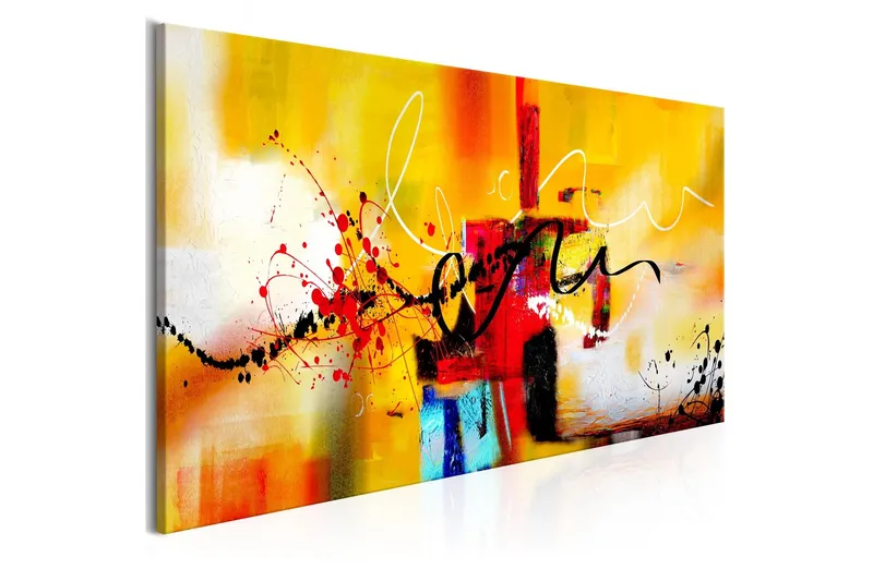 Tavla Crazy Serpentines 1 Part Orange Narrow 135x45 - Artgeist sp. z o. o. — Artgeist sp. z o. o.