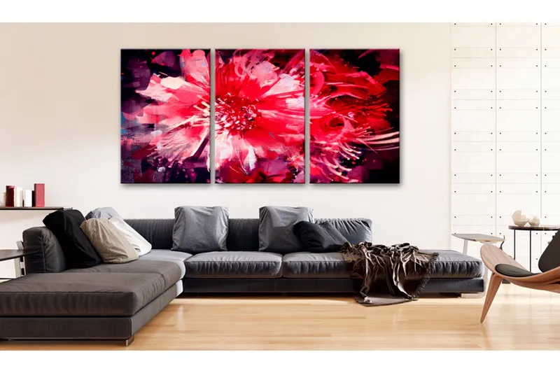 Tavla Crimson Flowers 60x30 - Artgeist sp. z o. o. — Artgeist sp. z o. o.