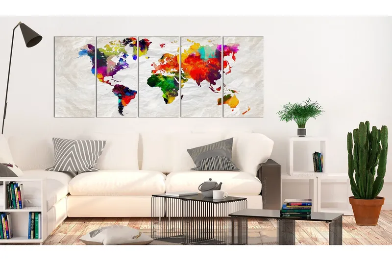 Tavla Crumpled Map 200x80 - Artgeist sp. z o. o. — Artgeist sp. z o. o.