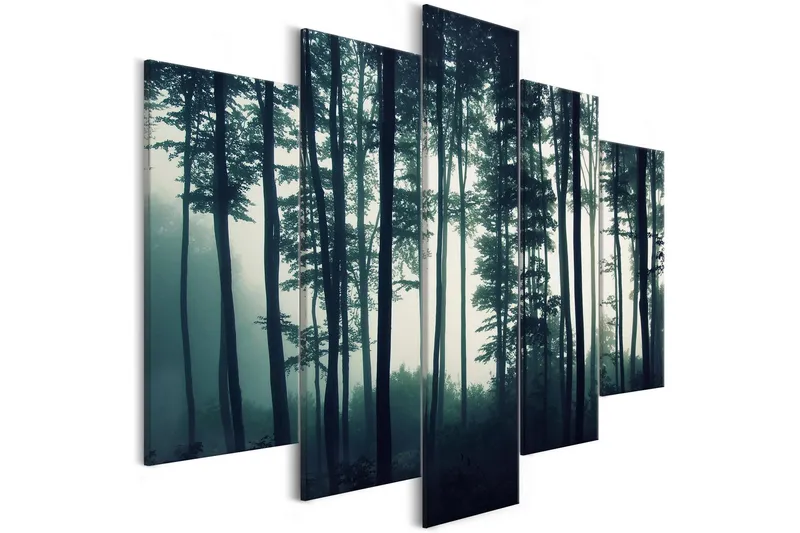 Tavla Dark Forest 5 Parts Wide 100x50 - Artgeist sp. z o. o. — Artgeist sp. z o. o.