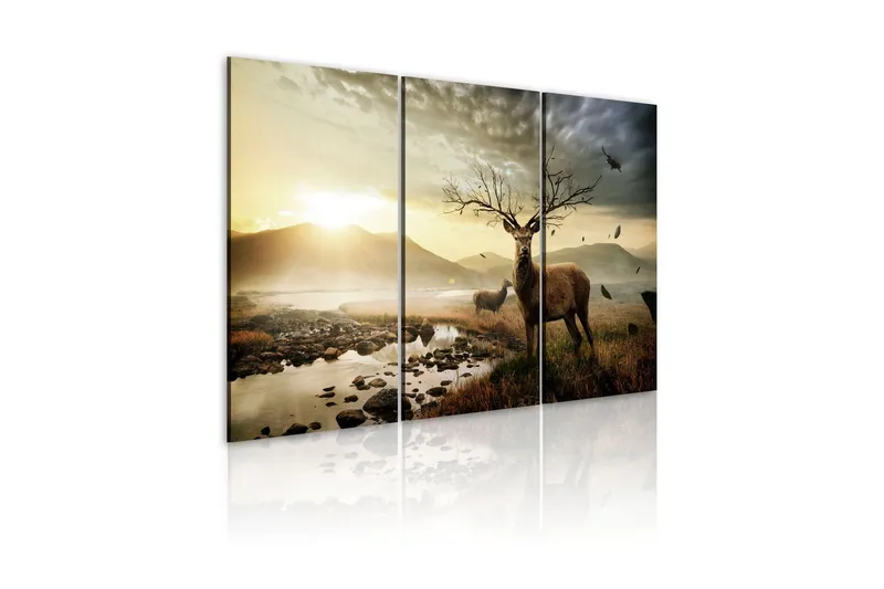 Tavla Deer With A Tree-Like Antlers 120x80 - Artgeist sp. z o. o. — Artgeist sp. z o. o.