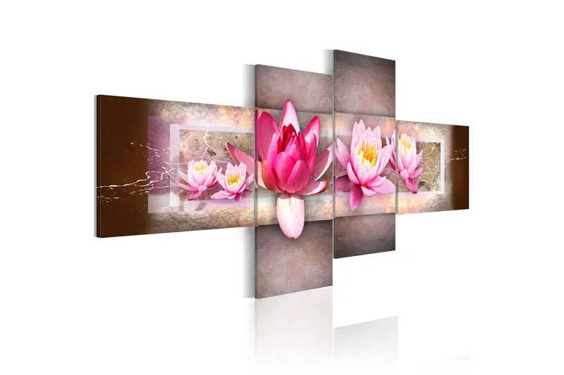 Tavla Delicate Water Lilies 100x45 - Artgeist sp. z o. o. — Artgeist sp. z o. o.