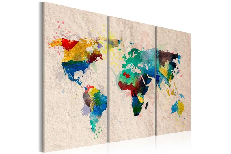 Tavla Den värld av färger triptyk 90x60 - Artgeist sp. z o. o. — Artgeist sp. z o. o.